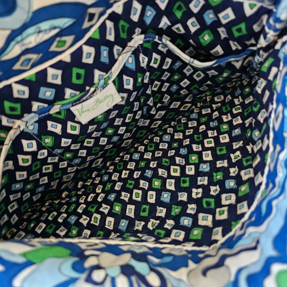 Vera Bradly Shoulder bag Blue Tote Blue White 13x15 - Picture 2 of 12